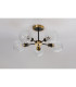 Plattsburgh Semi Ceiling 5 Light E14 IP44 15cm Round Textured Crumple Glass Shade Brass Clear & Satin Black-8