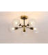 Plattsburgh Semi Ceiling 5 Light E14 IP44 15cm Round Textured Diamond Pattern Glass Shade Brass Clear & Satin Black-3