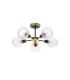 Plattsburgh Semi Ceiling 5 Light E14 IP44 15cm Round Textured Diamond Pattern Glass Shade Brass Clear & Satin Black-4