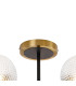 Plattsburgh Semi Ceiling 5 Light E14 IP44 15cm Round Textured Diamond Pattern Glass Shade Brass Clear & Satin Black-5