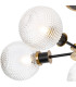 Plattsburgh Semi Ceiling 5 Light E14 IP44 15cm Round Textured Diamond Pattern Glass Shade Brass Clear & Satin Black-6