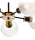 Plattsburgh Semi Ceiling 5 Light E14 IP44 15cm Round Textured Diamond Pattern Glass Shade Brass Clear & Satin Black-7