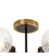 Plattsburgh Semi Ceiling 5 Light E14 IP44 15cm Round Dimpled Glass Shade Brass Clear & Satin Black-5