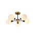Plattsburgh Semi Ceiling 5 Light E14 IP44 15cm Round White & Grey Marble Effect Glass Shade Brass & Satin Black Framework-1