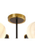 Plattsburgh Semi Ceiling 5 Light E14 IP44 15cm Round White & Grey Marble Effect Glass Shade Brass & Satin Black Framework-5