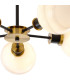 Plattsburgh Semi Ceiling 5 Light E14 IP44 15cm Round White & Grey Marble Effect Glass Shade Brass & Satin Black Framework-7