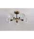 Plattsburgh Semi Ceiling 5 Light E14 IP44 15cm Round White & Grey Marble Effect Glass Shade Brass & Satin Black Framework-8