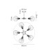 Plattsburgh Semi Ceiling 5 Light E14 IP44 15cm Round Textured Melting Glass Shade Brass Clear & Satin Black-2