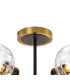 Plattsburgh Semi Ceiling 5 Light E14 IP44 15cm Round Textured Melting Glass Shade Brass Clear & Satin Black-4