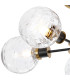 Plattsburgh Semi Ceiling 5 Light E14 IP44 15cm Round Textured Melting Glass Shade Brass Clear & Satin Black-5