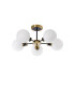 Plattsburgh Semi Ceiling 5 Light E14 IP44 15cm Round Glass Shade Brass Opal & Satin Black-4