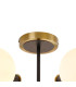 Plattsburgh Semi Ceiling 5 Light E14 IP44 15cm Round Glass Shade Brass Opal & Satin Black-5
