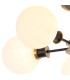 Plattsburgh Semi Ceiling 5 Light E14 IP44 15cm Round Glass Shade Brass Opal & Satin Black-6