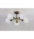 Plattsburgh Semi Ceiling 5 Light E14 IP44 15cm Round Glass Shade Brass Opal & Satin Black-8