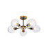 Plattsburgh Semi Ceiling 5 Light E14 IP44 15cm Round Ribbed Glass Shade Brass Clear & Satin Black-1