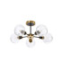 Plattsburgh Semi Ceiling 5 Light E14 IP44 15cm Round Ribbed Glass Shade Brass Clear & Satin Black-4