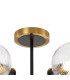 Plattsburgh Semi Ceiling 5 Light E14 IP44 15cm Round Ribbed Glass Shade Brass Clear & Satin Black-5