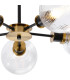 Plattsburgh Semi Ceiling 5 Light E14 IP44 15cm Round Ribbed Glass Shade Brass Clear & Satin Black-7