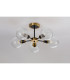Plattsburgh Semi Ceiling 5 Light E14 IP44 15cm Round Ribbed Glass Shade Brass Clear & Satin Black-8
