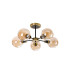 Plattsburgh Semi Ceiling 5 Light E14 IP44 15cm Round Segment Glass Shade Brass Amber Plated & Satin Black-4