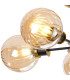 Plattsburgh Semi Ceiling 5 Light E14 IP44 15cm Round Segment Glass Shade Brass Amber Plated & Satin Black-6