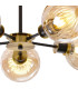 Plattsburgh Semi Ceiling 5 Light E14 IP44 15cm Round Segment Glass Shade Brass Amber Plated & Satin Black-7