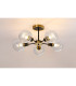 Plattsburgh Semi Ceiling 5 Light E14 IP44 15cm Round Segment Glass Shade Brass Clear & Satin Black-3