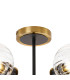 Plattsburgh Semi Ceiling 5 Light E14 IP44 15cm Round Segment Glass Shade Brass Clear & Satin Black-5