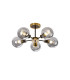 Plattsburgh Semi Ceiling 5 Light E14 IP44 15cm Round Segment Glass Shade Brass Smoke Plated & Satin Black-1