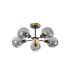 Plattsburgh Semi Ceiling 5 Light E14 IP44 15cm Round Segment Glass Shade Brass Smoke Plated & Satin Black-4