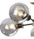 Plattsburgh Semi Ceiling 5 Light E14 IP44 15cm Round Segment Glass Shade Brass Smoke Plated & Satin Black-6