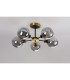 Plattsburgh Semi Ceiling 5 Light E14 IP44 15cm Round Segment Glass Shade Brass Smoke Plated & Satin Black-8