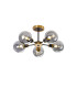Plattsburgh Semi Ceiling 5 Light E14 IP44 15cm Round Glass Shade Brass Smoke Plated & Satin Black-1