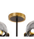 Plattsburgh Semi Ceiling 5 Light E14 IP44 15cm Round Glass Shade Brass Smoke Plated & Satin Black-5