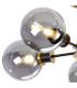 Plattsburgh Semi Ceiling 5 Light E14 IP44 15cm Round Glass Shade Brass Smoke Plated & Satin Black-6