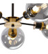 Plattsburgh Semi Ceiling 5 Light E14 IP44 15cm Round Glass Shade Brass Smoke Plated & Satin Black-7