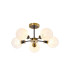 Plattsburgh Semi Ceiling 5 Light E14 IP44 15cm Round Speckled Glass Shade Brass White & Satin Black-1
