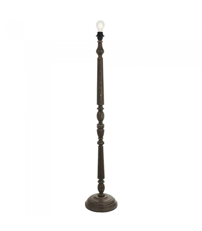 1 Light Floor Light Grey Distressed Wood (Base only), E27 - 1