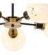 Plattsburgh Semi Ceiling 5 Light E14 IP44 15cm Round Speckled Glass Shade Brass White & Satin Black-7