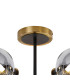 Plattsburgh Semi Ceiling 5 Light E14 IP44 15cm Round Textured Smooth/Ribbed Glass Shade Brass Smoke Plated & Satin Black-5