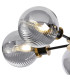 Plattsburgh Semi Ceiling 5 Light E14 IP44 15cm Round Textured Smooth/Ribbed Glass Shade Brass Smoke Plated & Satin Black-6