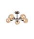 Plattsburgh Semi Ceiling 5 Light E14 IP44 15cm Round Glass Shade Satin Nickel Amber Plated & Satin Black-1