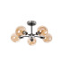 Plattsburgh Semi Ceiling 5 Light E14 IP44 15cm Round Glass Shade Satin Nickel Amber Plated & Satin Black-4