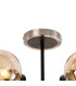 Plattsburgh Semi Ceiling 5 Light E14 IP44 15cm Round Glass Shade Satin Nickel Amber Plated & Satin Black-5