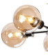 Plattsburgh Semi Ceiling 5 Light E14 IP44 15cm Round Glass Shade Satin Nickel Amber Plated & Satin Black-6