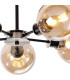 Plattsburgh Semi Ceiling 5 Light E14 IP44 15cm Round Glass Shade Satin Nickel Amber Plated & Satin Black-7