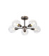 Plattsburgh Semi Ceiling 5 Light E14 IP44 15cm Round Glass Shade Satin Nickel Clear & Satin Black-1