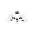 Plattsburgh Semi Ceiling 5 Light E14 IP44 15cm Round Glass Shade Satin Nickel Clear & Satin Black-4