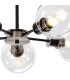 Plattsburgh Semi Ceiling 5 Light E14 IP44 15cm Round Glass Shade Satin Nickel Clear & Satin Black-7