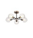 Plattsburgh Semi Ceiling 5 Light E14 IP44 15cm Round Crackled Glass Shade Satin Nickel Clear & Satin Black-1
